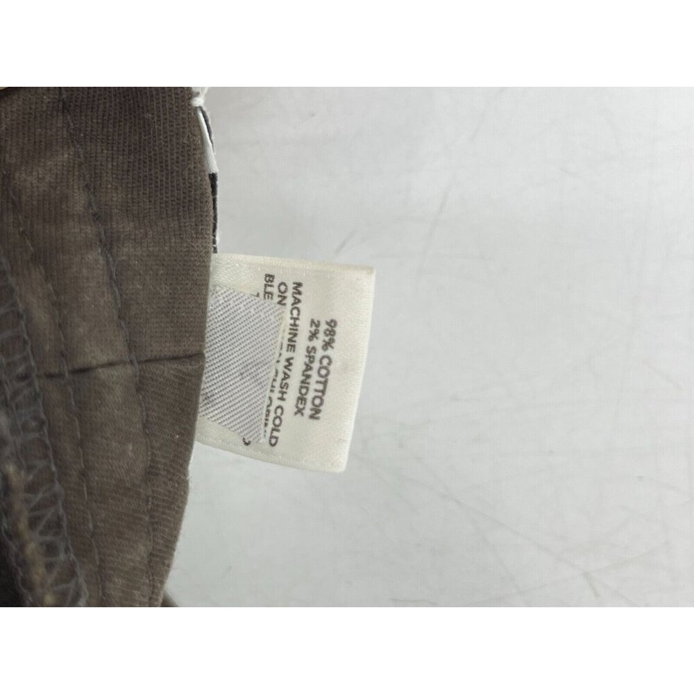 Ann Taylor Loft Women's Brown Wide Leg Cropped Khaki Pants Buttons Size 14 - Picture 9 of 13